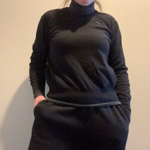 Versace Black Crew Neck Sweater 100% wool - XXL shrunken to S-M